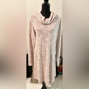 Knox Rose - Heather Pink, Cowl Neck Sweater Dress